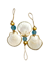 Load image into Gallery viewer, Gilded Scallop Coastal Holiday Ornament