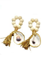 Load image into Gallery viewer, The Gilded Shell - Nude Beach - The Splash - Rose Gold Sea Glass - 18k Gold Gilded Oyster Shell - Product Photo 1