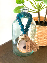Load image into Gallery viewer, The Gilded Shell  -  Tide Pool - 18k Gold Gilded Oyster Shell - Teal Sea Glass -Lifestyle - 1