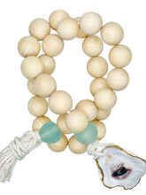 Load image into Gallery viewer, The Gilded Shell - Nude Beach - Chunky Coastline - Aqua Sea Glass - Gold Leafed oyster Shell - Product Photography 1