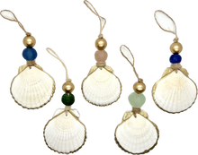 Load image into Gallery viewer, Gilded Scallop Coastal Holiday Ornament