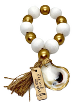 Load image into Gallery viewer, The Gilded Shell - Boho Holiday - Tide Pool - 18k Gold Gilded Oyster Shell - Solid White with Gold -Product -1