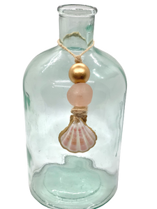 Blush Pink & Gold Scallop - Sea Glass Ornament
