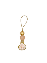 Load image into Gallery viewer, Blush Pink &amp; Gold Scallop - Sea Glass Ornament